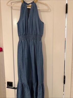 Michael Kors Blue Halter Midi Dress lightweight material size XS